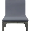 Image de vidaXL Chaise longue avec support Poly rotin Anthracite