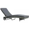 Image de Chaise Longue Avec Roues Et Coussin Résine Tressée Anthracite