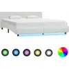 Image de Vidaxl Cadre De Lit Avec Led Sans Matelas Blanc 160x200 Cm