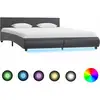 Image de Cadre De Lit Avec Led Sans Matelas Gris Similicuir 180x200 Cm Vidaxl