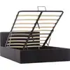 Image de vidaXL Lit de rangement hydraulique noir similicuir 120×200 cm