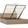 Image de vidaXL Lit de rangement hydraulique marron cappuccino Similicuir 140×200 cm