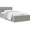 Image de vidaXL Lit de rangement hydraulique gris clair Tissu 90×200 cm