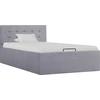 Image de vidaXL Lit de rangement hydraulique gris clair Tissu 100×200 cm