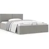 Image de vidaXL Lit de rangement hydraulique gris clair Tissu 120×200 cm