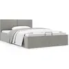 Image de vidaXL Lit de rangement hydraulique gris clair Tissu 140×200 cm