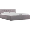 Image de vidaXL Lit de rangement hydraulique tissu taupe 140×200 cm