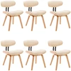 Image de vidaXL Chaises de salle à manger 6 pcs. Crème bois courbé et similicuir