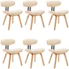 Image de Vidaxl - Chaises À Manger Lot De 6 Crème Bois Courbé Et Similicuir