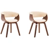 Image de vidaXL Chaise de salle à manger 2 pcs. Crème bois courbé et similicuir