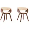 Image de Vidaxl Dining Chairs 2 Pcs Cream Bent Wood And Faux Leather