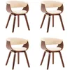 Image de Vidaxl - Chaises À Manger Lot De 4 Crème Bois Courbé Et Similicuir