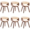 Image de vidaXL Chaises de salle à manger 6 pcs. Crème bois courbé et similicuir