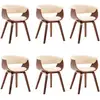 Image de Vidaxl - Chaises À Manger Lot De 6 Crème Bois Courbé Et Similicuir