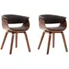 Image de vidaXL Chaise de salle à manger 2 pcs. Gris Bois courbé et tissu