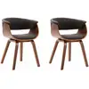 Image de Vidaxl - Chaises À Manger Lot De 2 Gris Bois Courbé Et Tissu