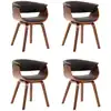 Image de vidaXL Chaises de salle à manger 4 pcs. Gris Bois courbé et tissu