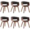 Image de vidaXL Chaises de salle à manger 6 pcs. Gris Bois courbé et tissu