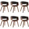 Image de Vidaxl - Chaises À Manger Lot De 6 Gris Bois Courbé Et Tissu