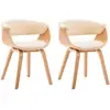 Image de Vidaxl - Chaises À Manger Lot De 2 Crème Bois Courbé Et Similicuir