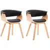 Image de vidaXL Chaise de salle à manger 2 pcs. noir bois courbé et similicuir