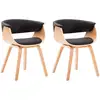 Image de Chaises À Manger Lot De 2 Noir Bois Courbé Et Similicuir Vidaxl