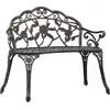 Image de vidaXL Banc de jardin 100 cm fonte d'aluminium bronze