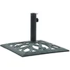 Image de Vidaxl   Socle De Parasol En Fonte 12 Kg   Dimensions 49 X 49 X 33 Cm   Adaptateur Pour Mâts De 35/38/48 Mm   Motif Rotin Décoratif
