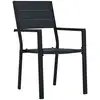 Image de vidaXL Chaises de jardin 2 pcs noir HDPE imitation bois