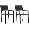Image de Vidaxl Chaises De Jardin Lot De 2 Noir Pehd Aspect De Bois