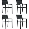 Image de Chaises De Jardin 4 Pcs Noir Pehd Aspect De Bois