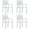 Image de Vidaxl - Chaises De Jardin Lot De 4 Blanc Plastique Aspect De Rotin
