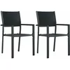 Image de Vidaxl - Chaises De Jardin 2 Pcs Noir Plastique Aspect De Rotin