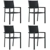 Image de Vidaxl - Chaises De Jardin Lot De 4 Noir Plastique Aspect De Rotin