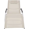 Image de Chaise longue vidaXL avec coussins, en aluminium et textilène, couleur crème