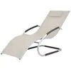 Image de Vidaxl Chaise Longue Avec Oreiller Aluminium Et Textilène Crème