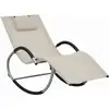 Image de Vidaxl - Chaise Longue Avec Oreiller Crème Textilène