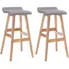 Image de vidaXL Tabouret de bar 2 pcs tissu gris clair