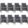 Image de vidaXL Salon de jardin 9 pièces avec coussins Poly Rattan Anthracite