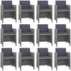 Image de vidaXL Ensemble de jardin 13 pièces avec coussins Poly Rattan Anthracite