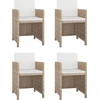Image de vidaXL Ensemble de jardin 5 pièces avec coussins Poly Rattan Beige