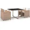 Image de Vidaxl - Salon De Jardin 5 Pcs Avec Coussins Résine Tressée Beige