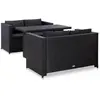 Image de vidaXL Ensemble de salon de jardin 3 pièces avec coussins Poly rotin noir
