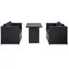 Image de Salon De Jardin 3 Pcs Avec Coussins Résine Tressée Noir Vidaxl