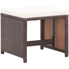Image de vidaXL Tabouret de jardin 2 pièces avec coussin d'assise Poly rotin brun
