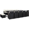 Image de vidaXL Ensemble de jardin 15 pièces avec coussins Poly rotin noir