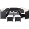 Image de salon de jardin 17 pièces avec coussins Poly rotin noir