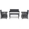 Image de vidaXL Ensemble de salon de jardin 4 pièces avec revêtement Poly rotin noir
