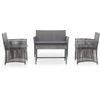 Image de vidaXL Ensemble de salon de jardin 4 pièces avec revêtement Poly Rattan Anthracite
