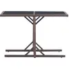 Image de vidaXL Table de jardin marron 110×53×72 cm verre et poly rotin